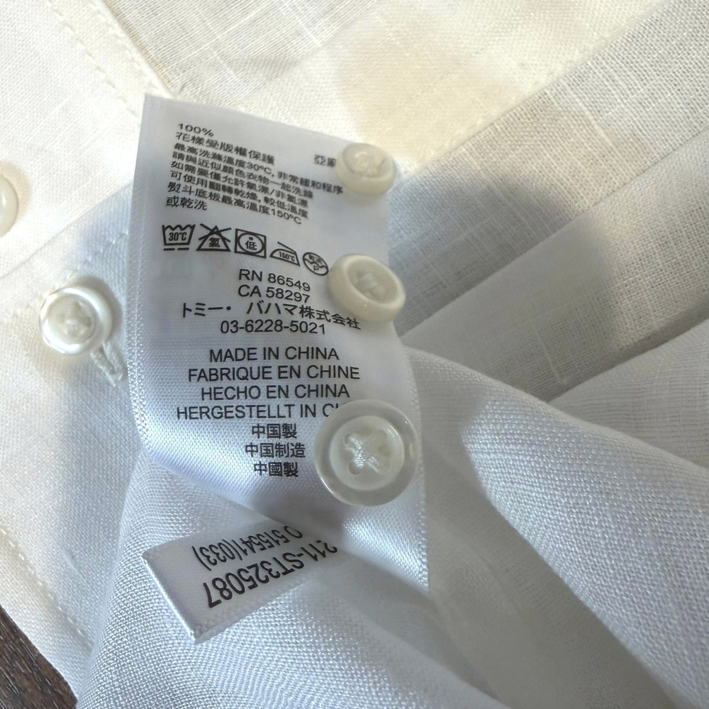 Tommy Bahama NWT Men's Button Up Shirt 2XL White Embroidered Linen Wedding Groom - Picture 6 of 16